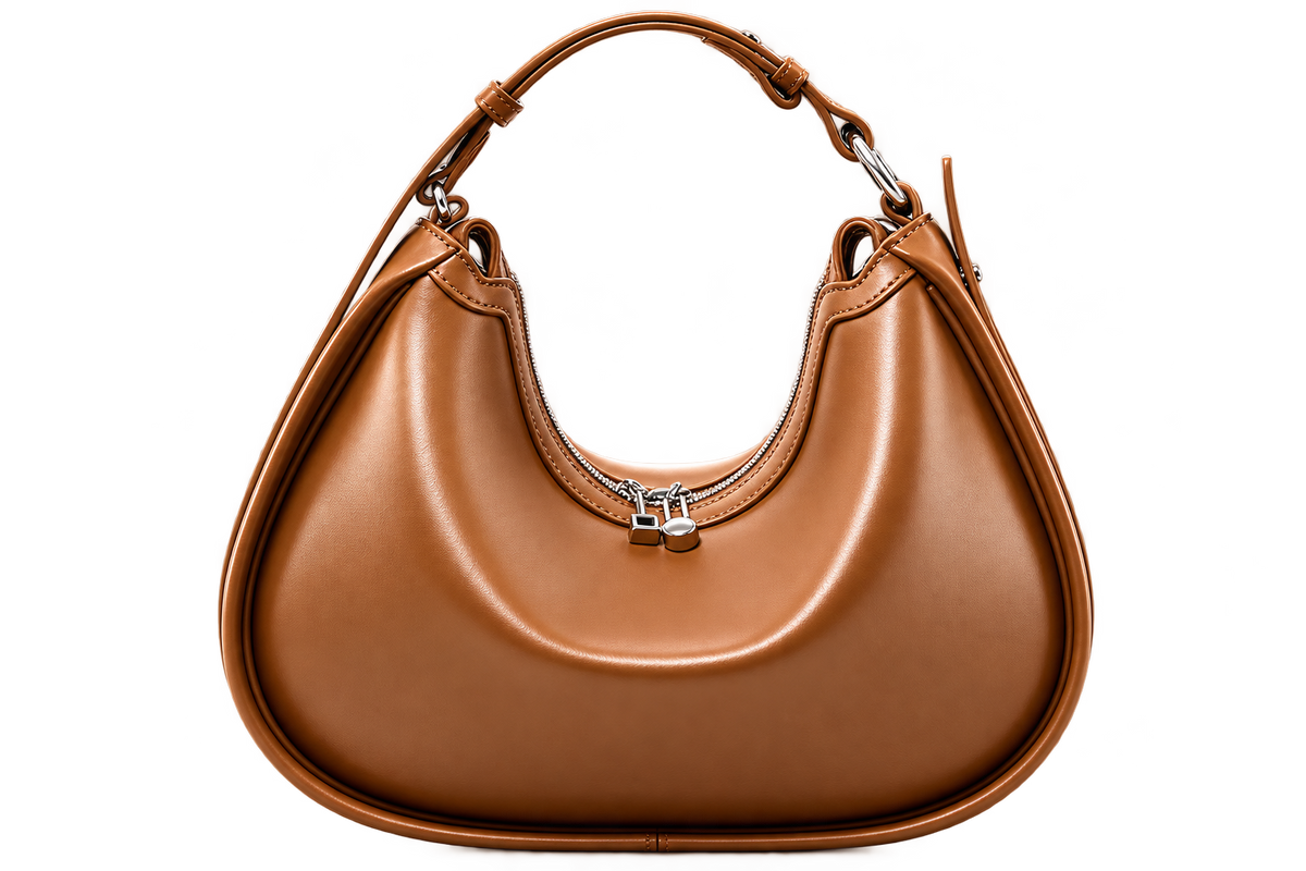 Genuine Leather Hobo Crossbody Bag – Soft Zip Handbag