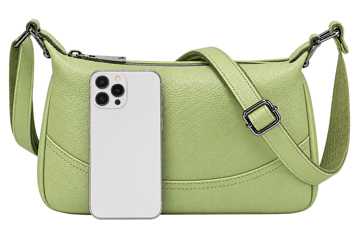 Women’s Sage Green Shoulder Crossbody Bag – Adjustable Strap