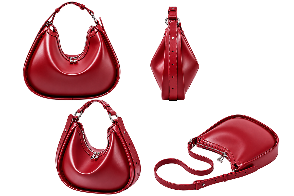 Genuine Leather Hobo Crossbody Bag – Soft Zip Handbag