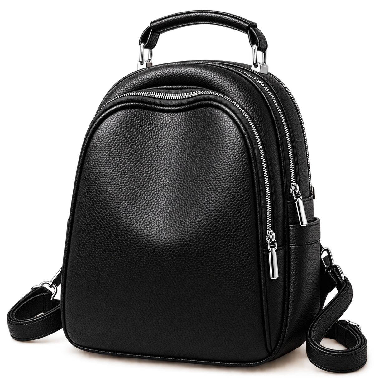 Waterproof Synthetic Leather Backpack – Compact Travel Bag