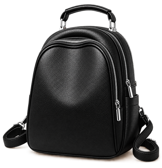 Waterproof Synthetic Leather Backpack – Compact Travel Bag