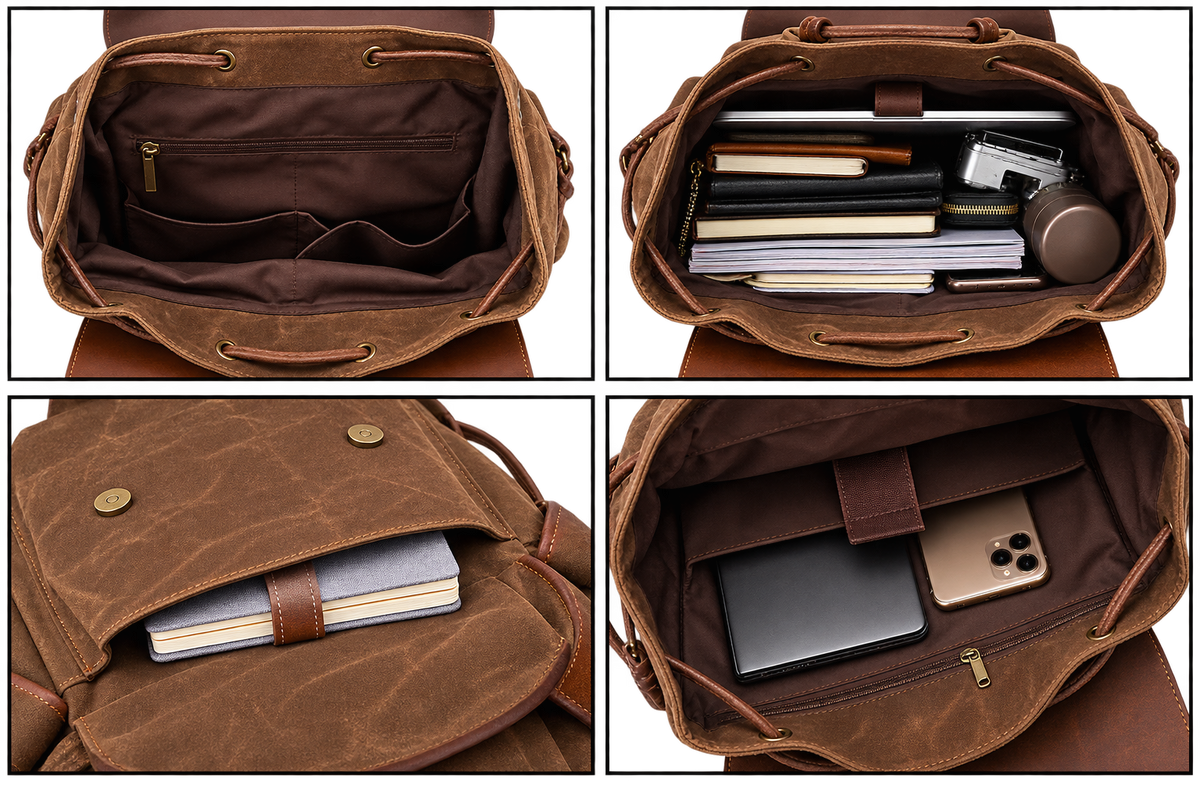 Canvas Backpack with 16-Inch Laptop Compartment
