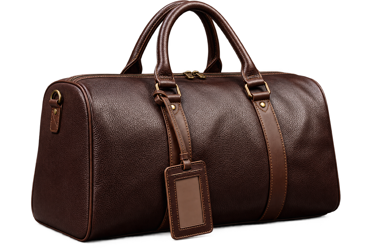 Genuine Cowhide Leather Travel Bag – Unisex Weekender