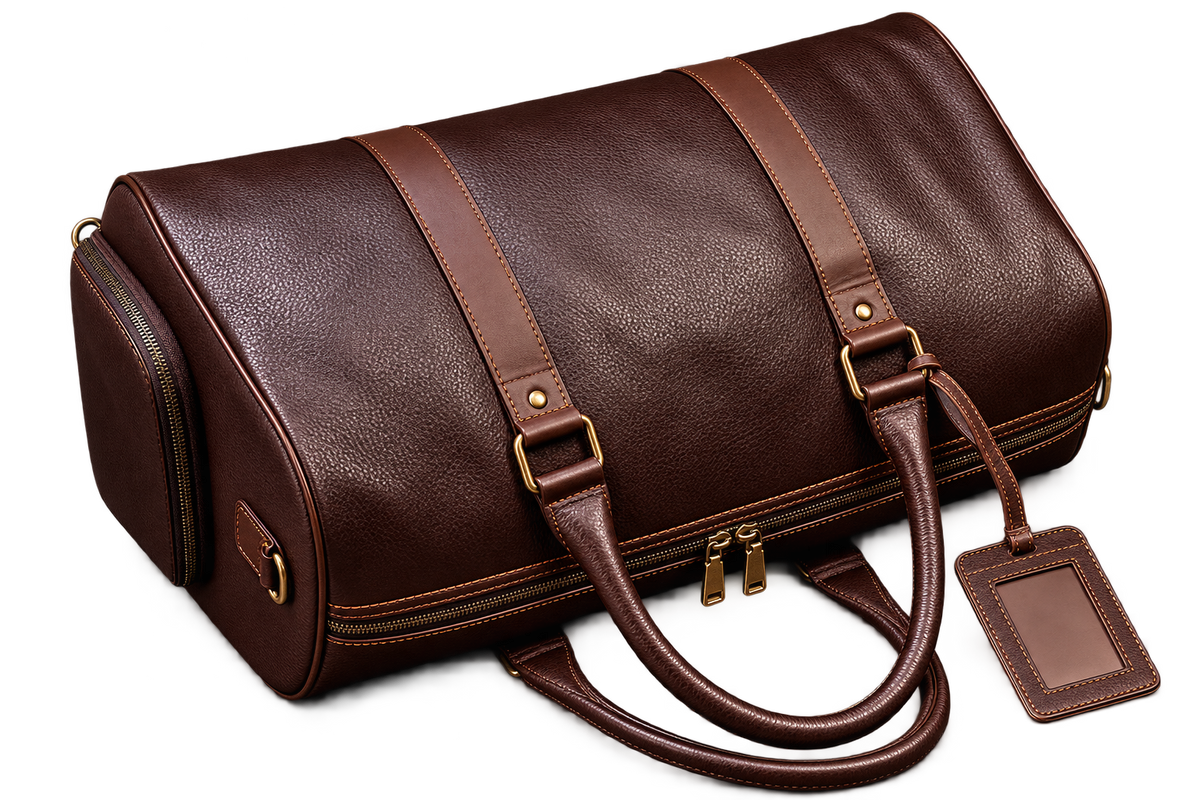 Genuine Cowhide Leather Travel Bag – Unisex Weekender